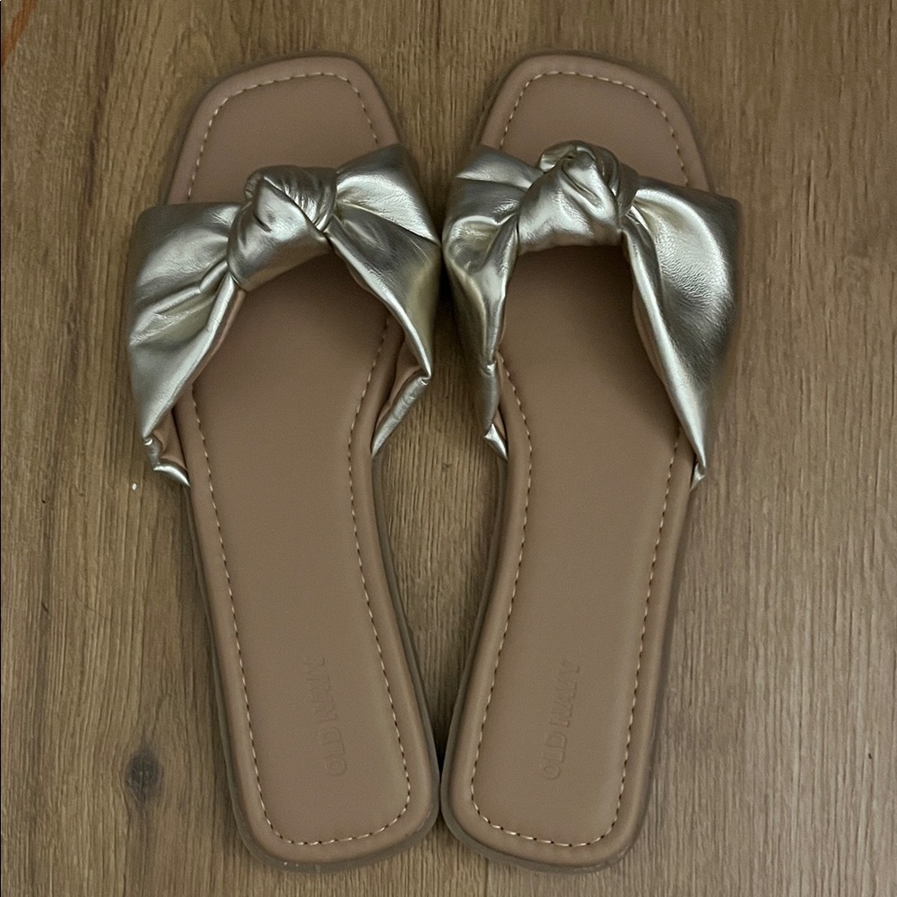 Gold Women's Slide Sandals Old Navy